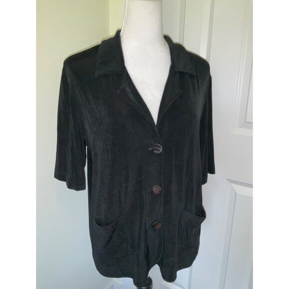 Chico's Travelers Button front size 2 Large short-sleeve top - Picture 3 of 6